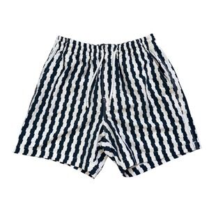 Todd Snyder Swim Trunks Mens XS Navy White Geometric Stripe Good Condition